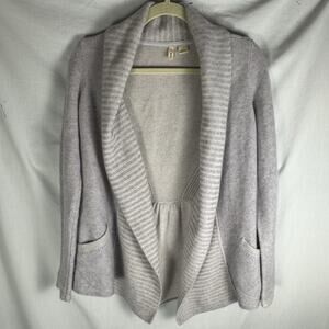 MOTH Anthropologie 100% Cashmere Small Draped Lavender Cardigan Sweater EUC